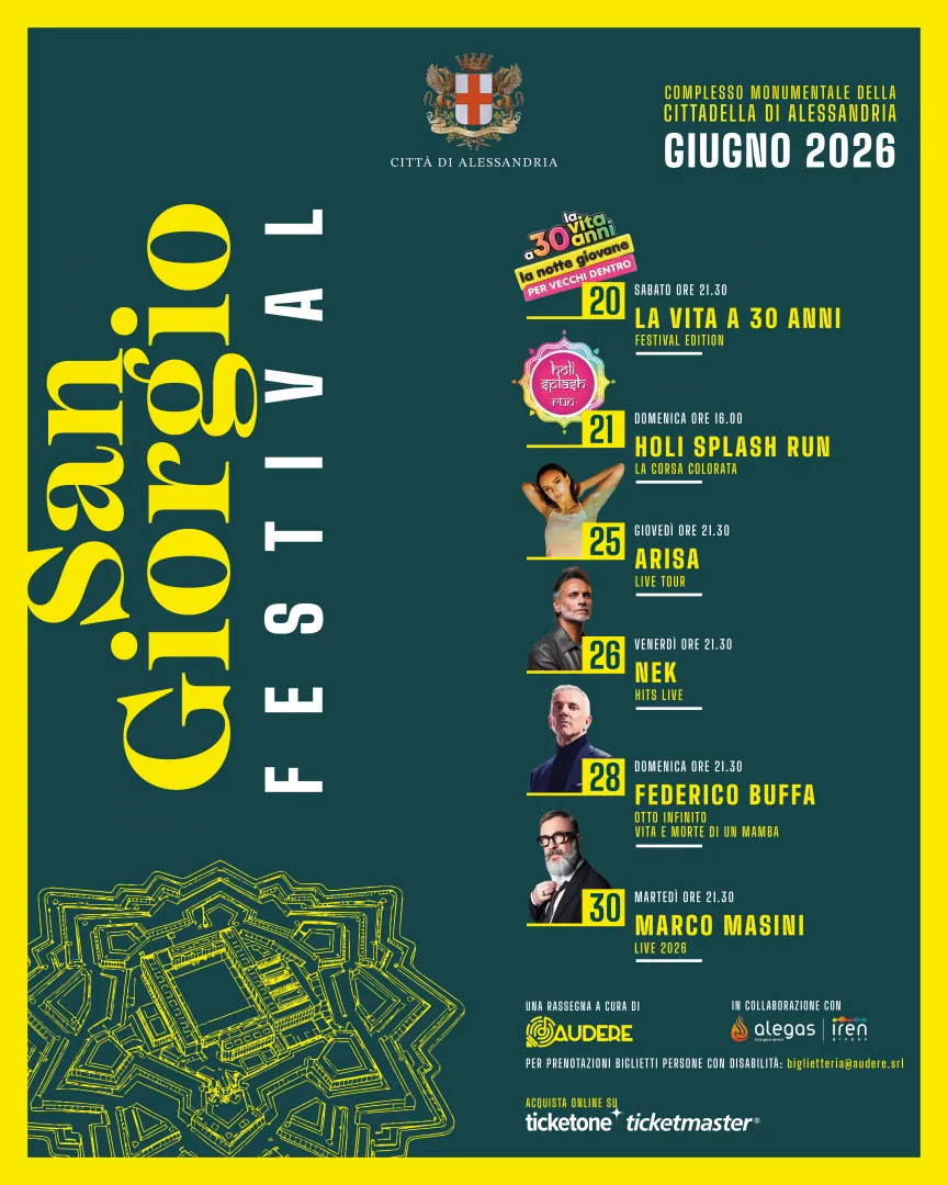 San Giorgio Festival 2026 poster, Cittadella di Alessandria.