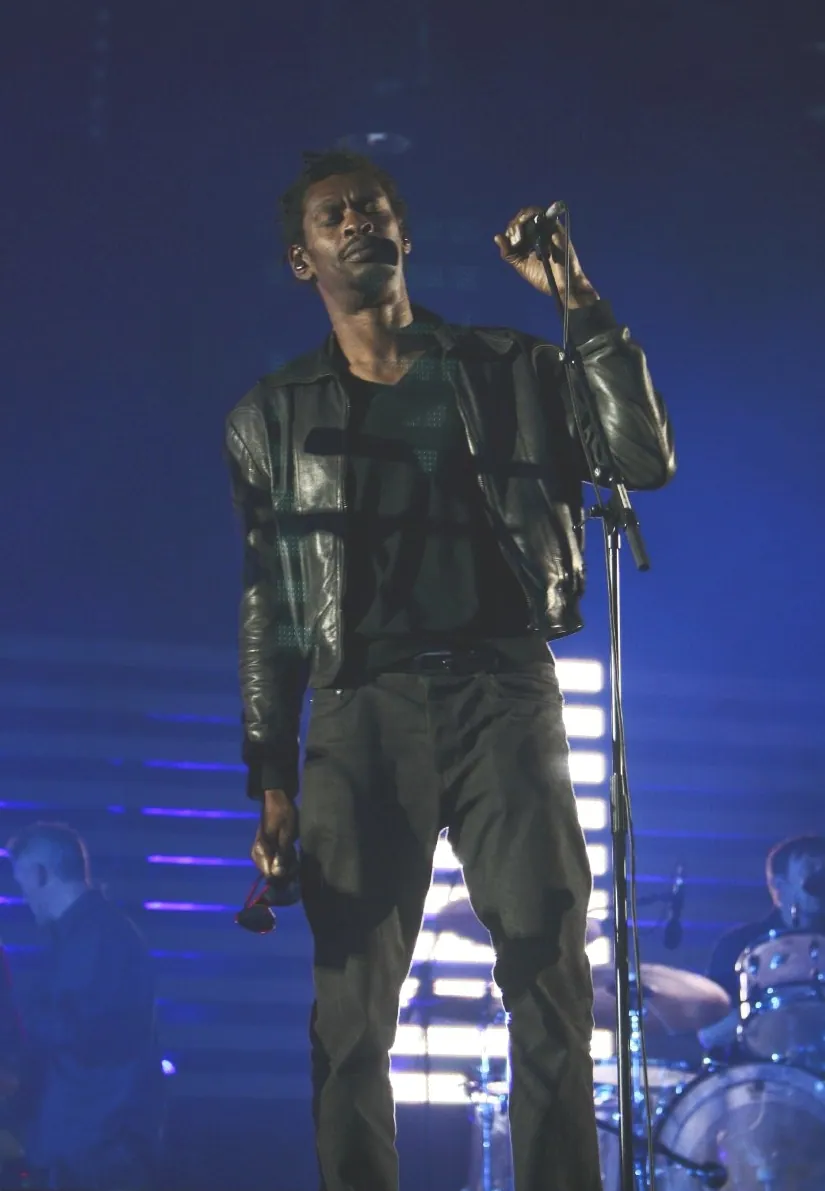 Grant 'Daddy G' Marshall of Massive Attack performing live.