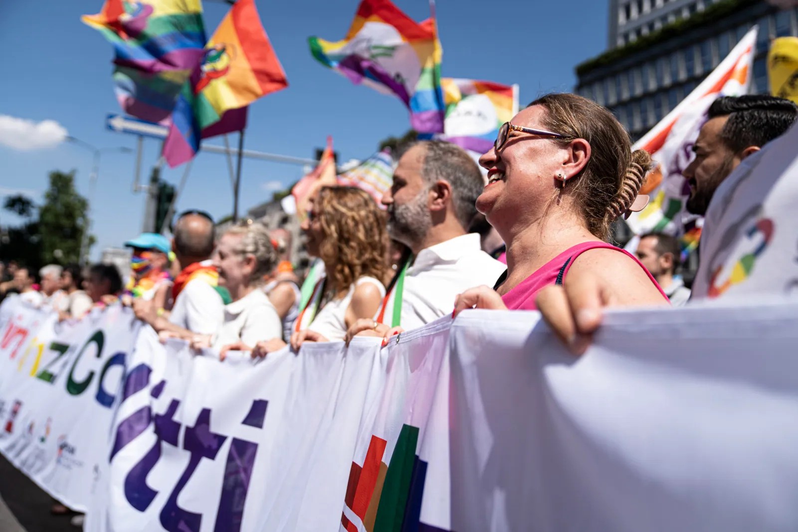 Milano Pride parade crowd (2022 edition).